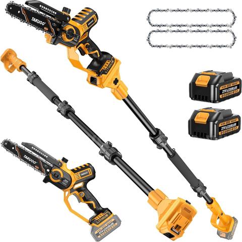 Free Shipping - NEW Factory Sealed - 2-in-1 Cordless 8-Inch Electric Pole Saw and Mini Chainsaw Set with Batteries
