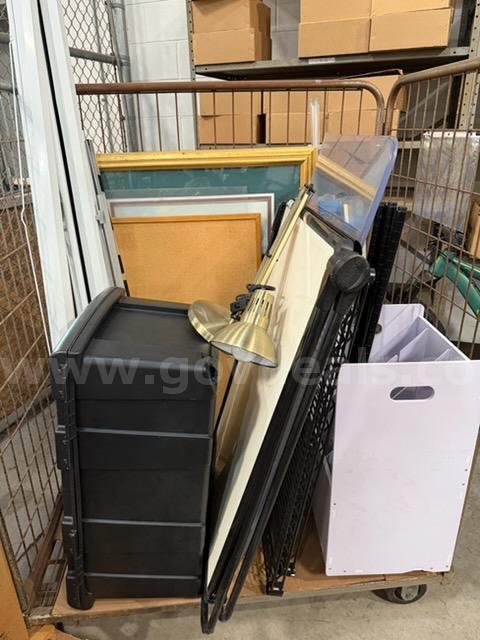PROJECTOR SCREEN, WHITE BOARD, BLINDS, MISC