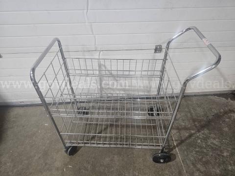 Metal Rolling Utility Cart with 4 Wheels