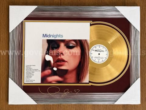 Outstanding Taylor Swift, Midnights Gold Album, Laser Signed, Great Collectors Piece