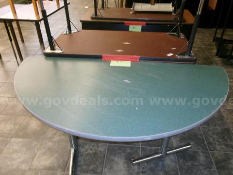 Two Wood Fixed Leg Tables