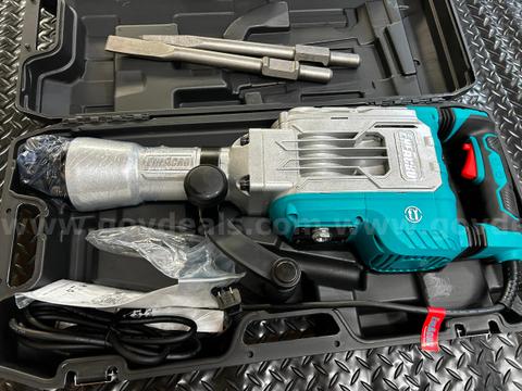 FREE SHIPPING - NEW Demolition Jack Hammer – 14.5 Amp SDS-Hex Concrete Breaker (65 Joules) with 2 Chisels & Wheeled Case