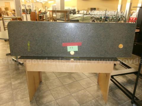 WOOD COUNTER WITH MARBLE LOOK FORMICA TOP