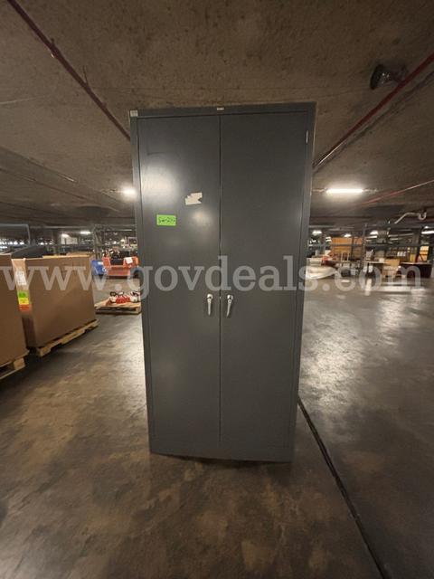 Tall Metal Storage Cabinet / Office Supply Cabinet (Locking Double Door) (PICK‑UP ONLY | NO 3RD‑PARTY PICKUP)