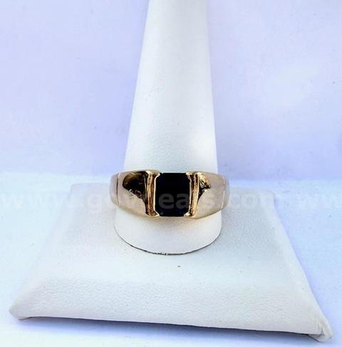 Stunning, 24k Gold Clad, Men's, Size 13, CZ Sapphire Ring