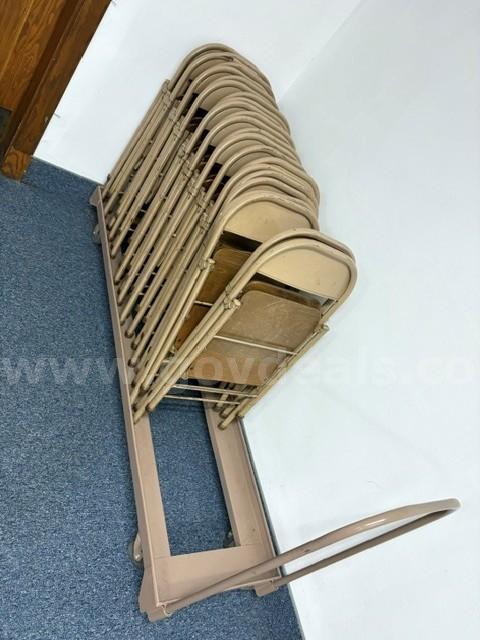 Metal Chairs with Cart