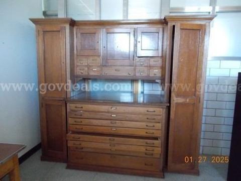 Antique Wooden Cabinet β Large Multi-Drawer Storage Unit