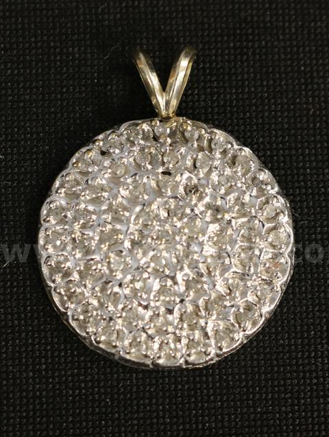 10K Yellow Gold Round Diamond Cluster Pendant, 4.4 Grams