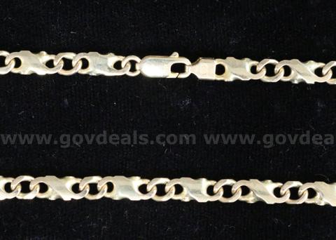 14K Yellow Gold Infinity Link Necklace, 35.1 Grams