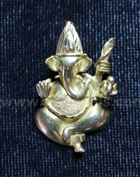18K Yellow Gold Ganesha Design Pendant, 7.7 Grams