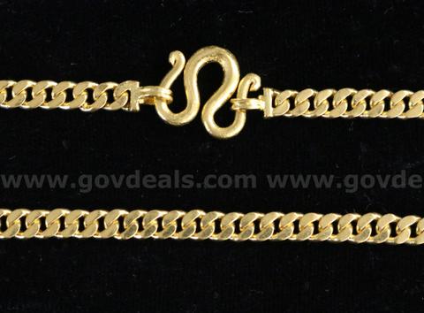 24K  Yellow Gold Cuban Link Necklace, 75.4 Grams