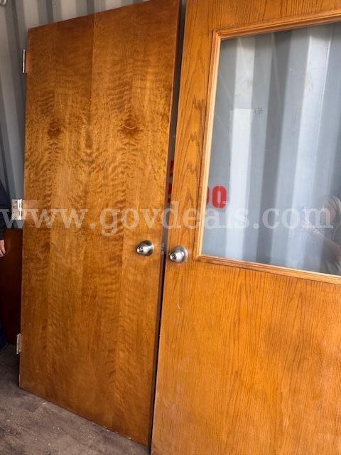 2 Solid Wood Doors/ 1 Wood Door with window