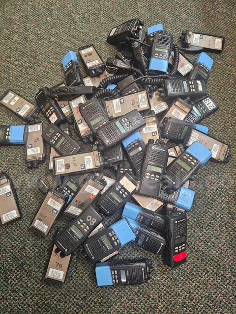 One LOT of 60 Motorola VHF and UHF HT1250 Two Way Radios