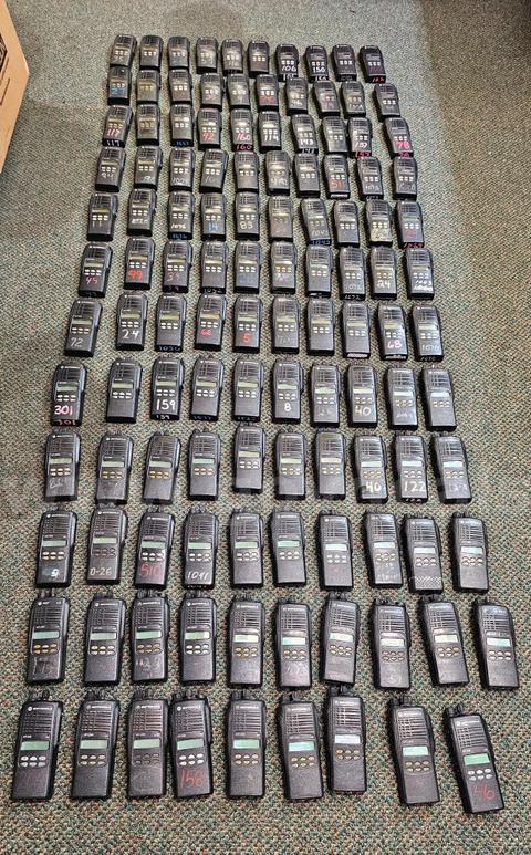 One LOT of 119 Motorola UHF HT1250 Two Way Radios