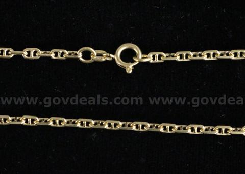 18k Yellow Gold Mariner Link Necklace, 11.2 Grams