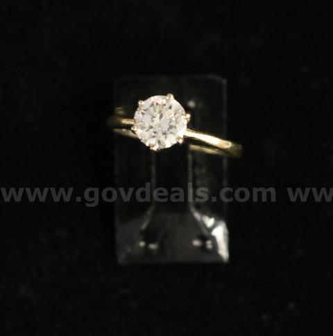 14k Yellow Gold Diamond Solitaire Ring, 1.8 Grams