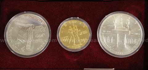 U.S. Mint Uncirculated Los Angeles Olympic Gold and Silver Coin Set