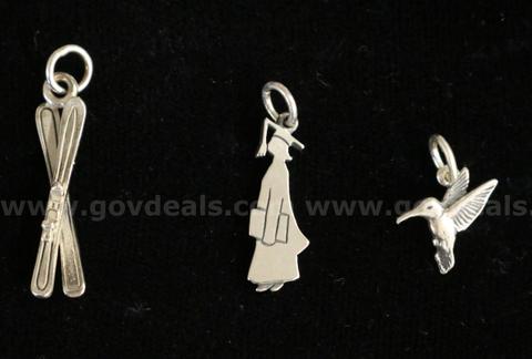3- James Avery Sterling Silver Charms, Two Retired, 3.5 Grams Total
