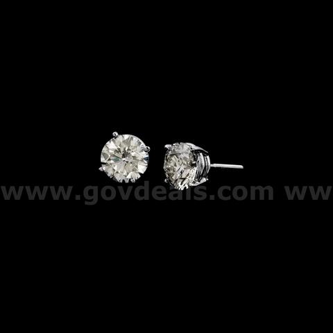 14K White Gold Diamond Earrings — 0.75 Carats with appraisal