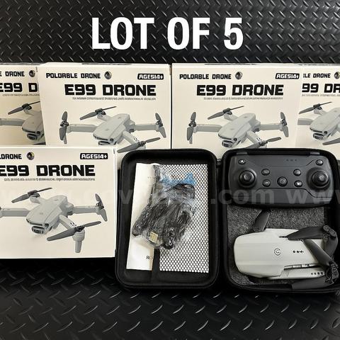 LOT OF 5 Free Shipping - NEW factory Sealed - Foldable Drone w Dual 4K HD Cameras, FPV Live Video, 3 Speeds, 2 Batteries