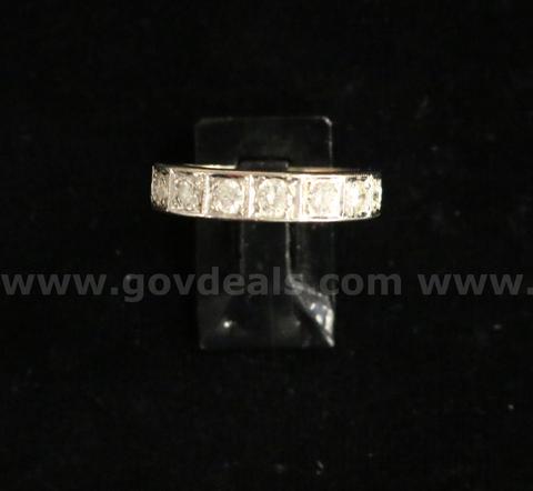 18K White Gold Diamond Band, 5.3 Grams