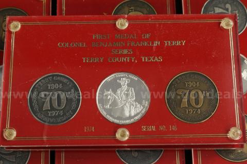 5 First Medal Of Colonel Benjamin Franklin Terry Series- Terry County, Tx Sets