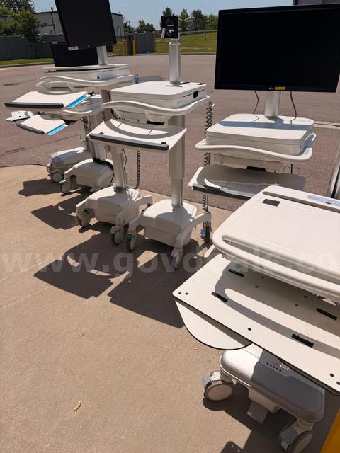 Bulk Lot of (6) Premium Medical Point-of-Care Carts - Enovate & Humanscale with LG Monitors