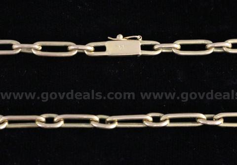 14K Yellow Gold Linked Design Necklace, 29.9 Grams