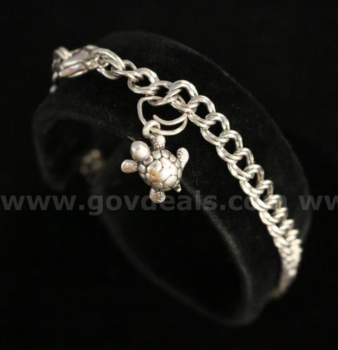 James Avery Sterling Silver Double Curb Bracelet W/2 Charms, 9.3 Grams