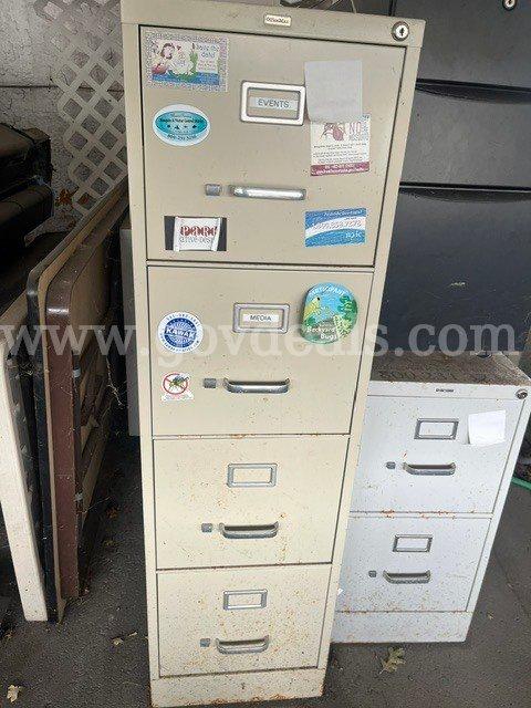 3 large and 2 small file cabinets