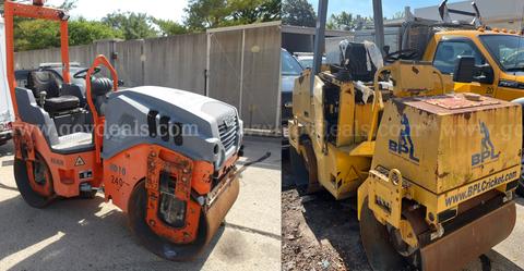 2 MACHINES - HAMM HD 10 DOUBLE DRUM ROLLER/VIBROMAX W 255 DOUBLE DRUM
