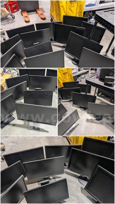 Lot of 14 Assorted Flat Panel LCD Computer Monitors - Dell, Asus, Sceptre & More