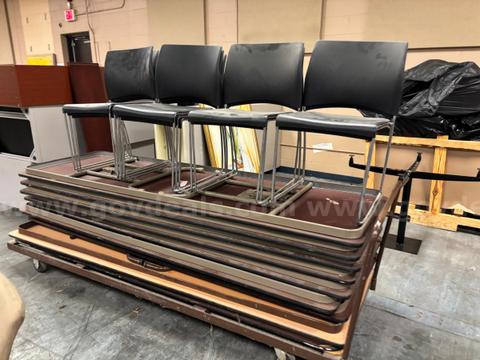 Lot of Folding tables and Fixed chairs
