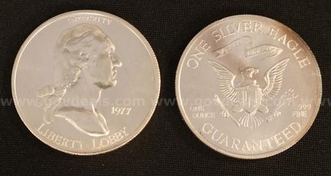 26- 1977 Liberty Lobby 1 Ounce Silver Eagle Coins