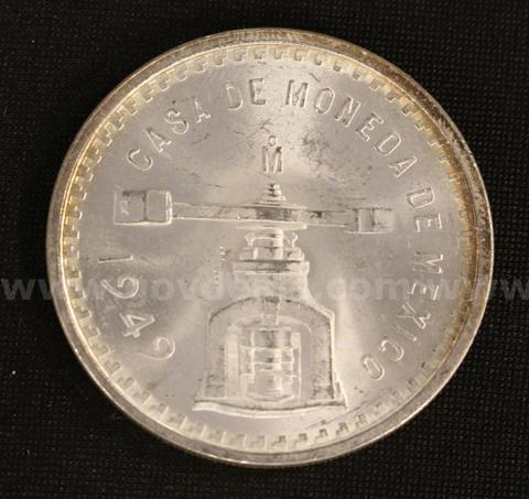 1949 Mexico Casa de Moneda 1 Oz. Sterling Silver, Graded Choice BU