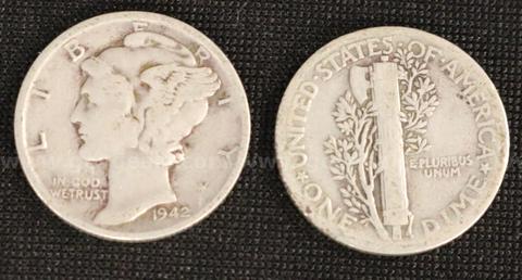 233 U.S. Silver Mercury Dimes