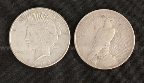 36 Assorted U.S. Silver Peace Dollar Coins