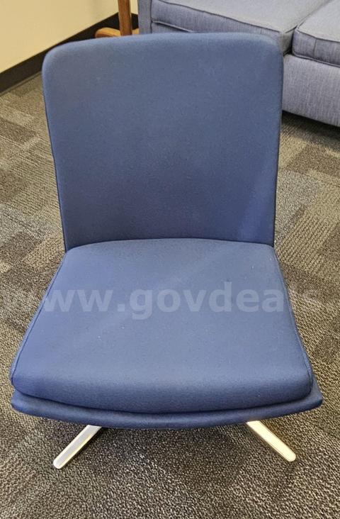 Upholstered Lounge Chairs - Blue-   lot of 2
