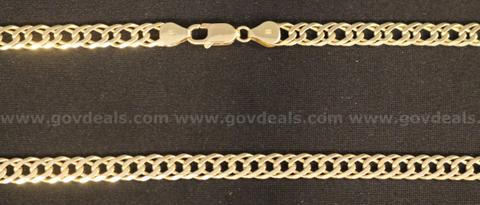 14K Yellow Gold Double Link Necklace, 38.8 Grams