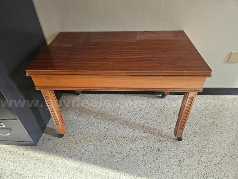 Wood Office End Table with Casters