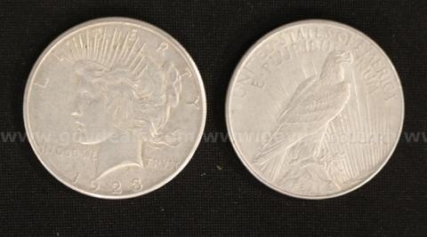 21 Assorted Silver Peace Dollar Coins