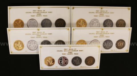 5 First Medal Of Colonel Benjamin Franklin Terry Series- Terry County, Tx Sets