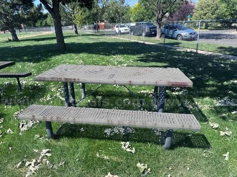 Black and Gray Coated Picnic Table #1