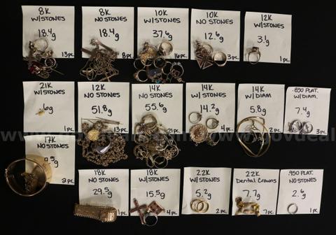 102 Assorted Pieces Of Scrap Gold Jewelry, 323.5 Grams