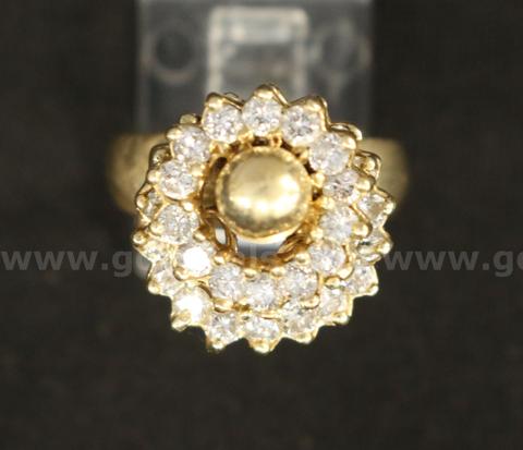 14K Yellow Gold Diamond Motion Ring, 9.1 Grams