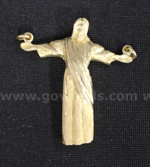 18K Yellow Gold Christ The Redeemer Pendant, 18.2 Grams