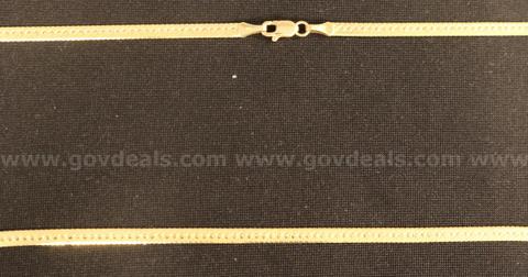 14K Yellow Gold Herringbone Design Necklace, 8.1 Grams