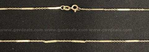 14k Yellow Gold Custom Link Design Necklace, 2.7 Grams