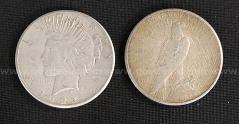 30 Assorted Date U.S. Silver Peace Dollar Coins