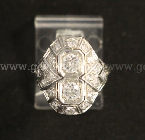 Vintage Platinum Ring with Diamonds, 4.5 Grams